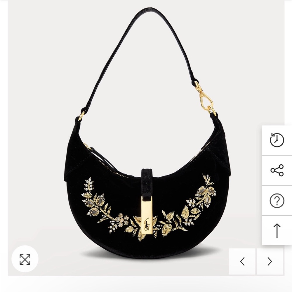 ISO: polo Ralph Lauren suede polo ID bag bullion velvet floral embroidered
